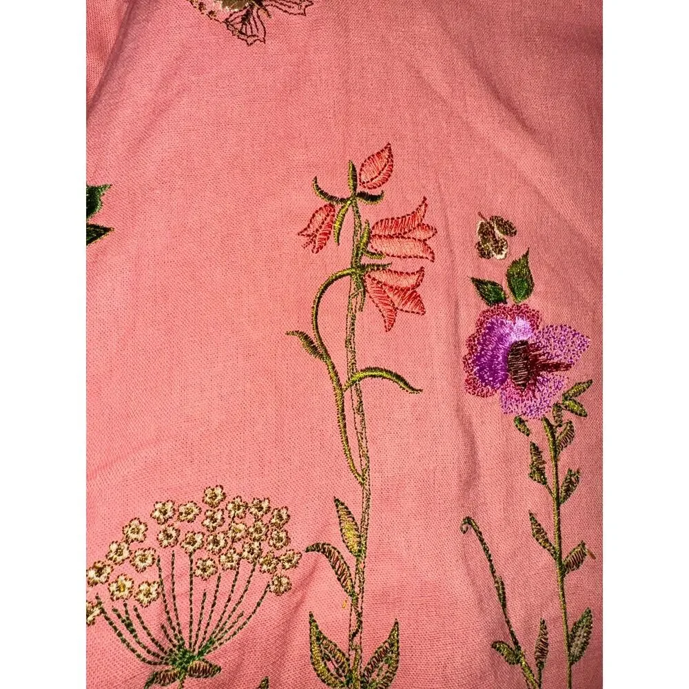 Studio Ease Floral Embroidered Butterfly Jacket with Dress Linen Fairy Sz 18W - Picture 5 of 16